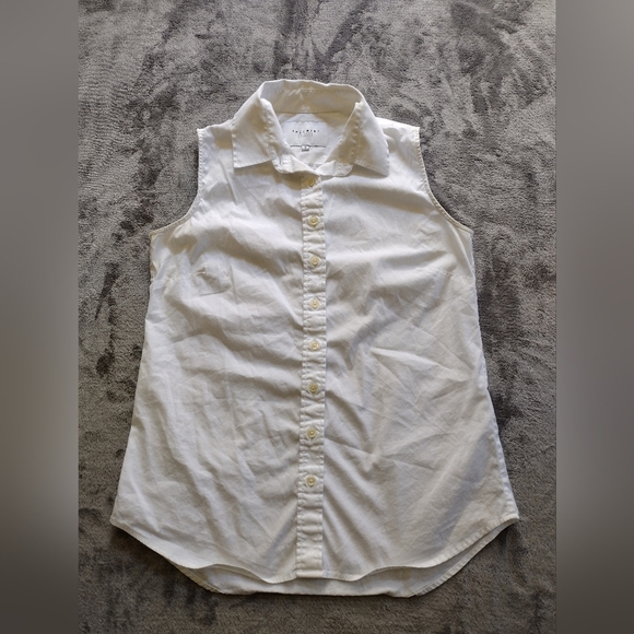 The Shirt By Rochelle Behrens White Sleeveless Essentials Shirt - Size Small - Picture 1 of 6